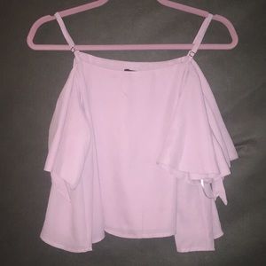 Lavender off the shoulder crop top